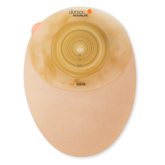 Dansac Novalife-1 Midi Lukket pose, konveks, styr, bagside 932-46